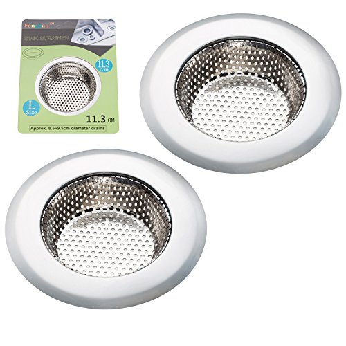 Book Cover Fengbao 2PCS Kitchen Sink Strainer - Stainless Steel, Large Wide Rim 4.5
