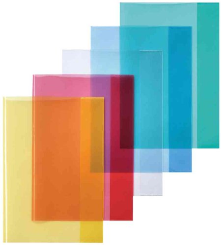 CLAIREFONTAINE Lot de 10 Protège-cahiers Cristal Luxe 22/100ème 24x32 Transparent Rouge