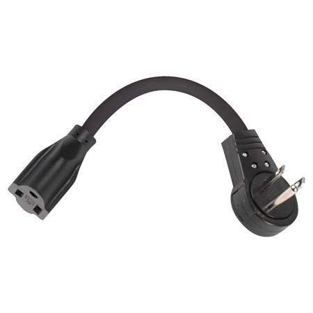 2 pack - 6 Inch Black Extension Cord with Flat Rotating Plug