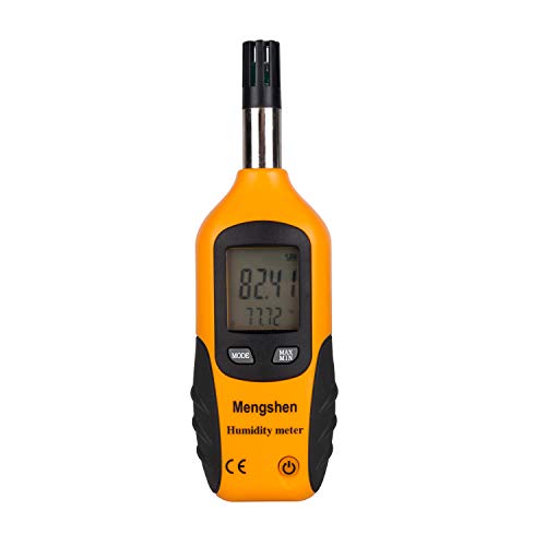 Mengshen Digital Psychrometer - Handheld Temperature and Humidity Meter Gauge with Dew Point and Wet Bulb Temperature - Battery Included, M86