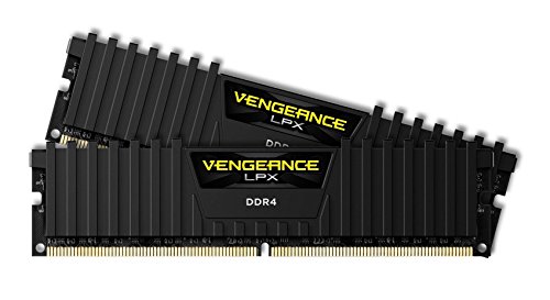 Book Cover Corsair CMK32GX4M2A2400C16 Vengeance LPX 32GB (2x16GB) DDR4 2400 (PC4-19200) C16 for DDR4 Systems - Black