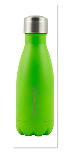 Yoko Design 1336 Bouteille Isotherme Double Paroi en Acier Inoxydable Vert 19,8 x 6 x 6 cm