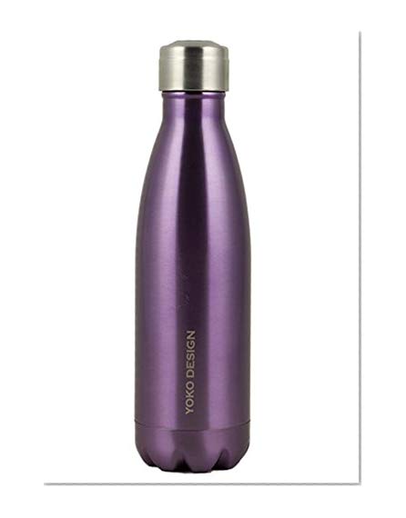 Yoko Design 1332 Bouteille Isotherme Double Paroi en Acier Inoxydable Violet 25,5 x 6,5 x 6,5 cm