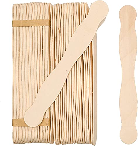Wooden 8" Fan Handles, Wedding Programs, or Paint Mixing, Pack 100, Jumbo Craft Popsicle Sticks for Auction Bid Paddles, Wooden Wavy Flat Stems for Any DIY Crafting Supplies Kit, by Woodpeckers