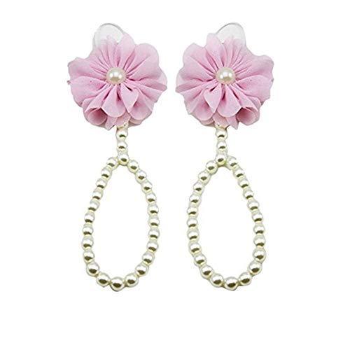 DZT1968Â® Baby Girl Pearl Chiffon Foot Flower Shoes Barefoot Sandals