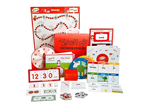 Teach My Kindergartener Learning Kit , Screen Free 4yrs+ School Readiness, All-In-One Learning Kit To Teach Spelling, Money, Telling The Time, Weather and The Calendar. Get Ready For Kindergarten.