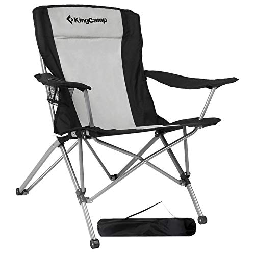 Book Cover KingCamp Portable Tilted Back Heavy Duty Indoor&Outdoor Chair with Cup Holder& Carry Bag- Oversize, Compact, Folding for Backyard,Camping,Beach,BBQ