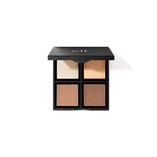 e.l.f. Contour Palette, 4 Shades, Sculpt, Shade & Illuminate Cheekbones, Light/Medium, 0.56 Oz (16g)
