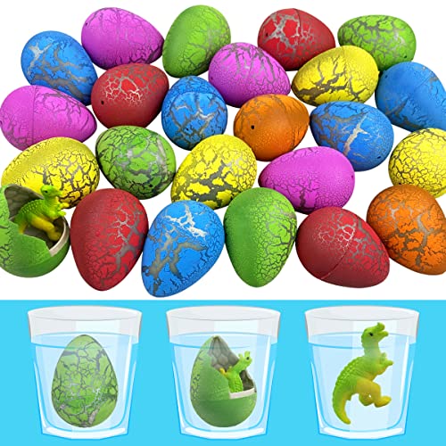 Book Cover JoFAN 24 PCS Dinosaur Eggs That Hatch Growing Easter Eggs with Mini Dinosaur Toys Inside for Kids Boys Girls Easter Basket Stuffers Gifts Fillers Party Favors Supplies