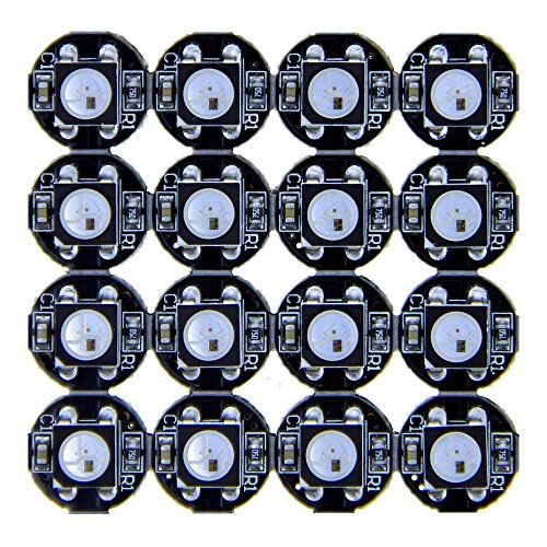 ALITOVE 100pcs WS2812B Addressable 5050 smart RGB LED Pixel light on Black Heat Sink PCB Board for Arduino 5V DC
