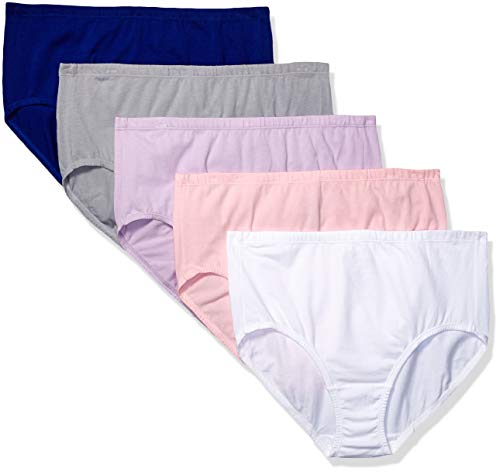 Fruit Of The Loom Women's Plus-Size 5 Pack Fit For Me Breathable Brief, Assorted, 3X/11