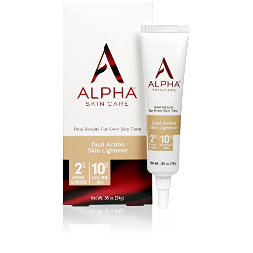 Alpha Skin Care - Dual Action Skin Lightener, 2% Hydroquinone, 10% Gycolic AHA, Real Results for Even Skin Tone| Paraben-Free| 0.85-Ounce