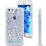 iPhone 6S Plus Case, iPhone 6 Plus Case, Crosstree Luxury Transparent Bling Glitter Sparkle Hybrid Bumper Case with Liquid Infused with Glitter and Stars/Love in 5.5 inch. (Crystal Green)