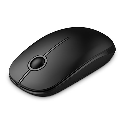 Book Cover Jelly Comb 2.4G Slim Wireless Mouse with Nano Receiver, Less Noise, Portable Mobile Optical Mice for Notebook, PC, Laptop, Computer, MacBook - Black