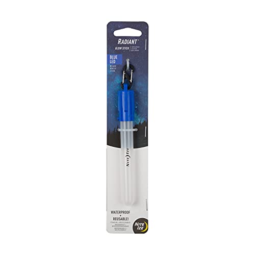 Nite Ize LED Mini Glowstick, Battery Powered Reusable Glowstick with S-Biner Clip + Replaceable Batteries, Blue LED