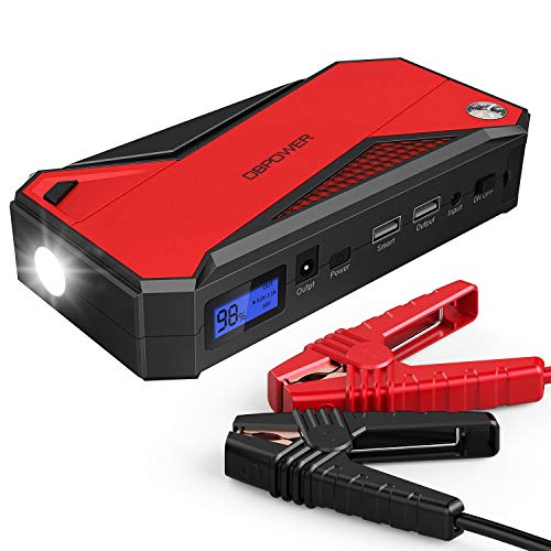 Book Cover DBPOWER 600A 18000mAh Portable Car Jump Starter (up to 6.5L Gas, 5.2L Diesel Engine) Battery Booster and Phone Charger with Smart Charging Port (Black/Red)
