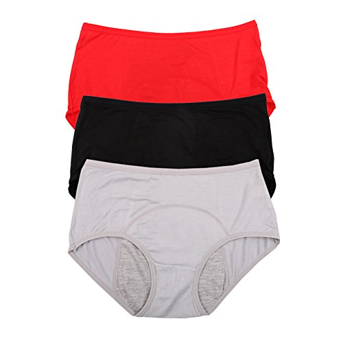 Book Cover Bamboo Viscose Fiber Brief Menstrual Leakproof Panties Multi Pack US Size XXS-3XL/10