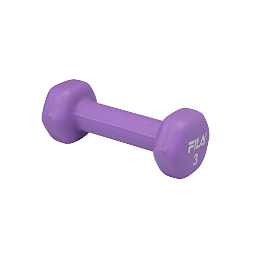 FILA Accessories Hand Weights for Women & Men - 3 lb Dumbbell Neoprene Covered for Workout, Exercise & Fitness (Sold as Single 3 Pound Dumbbell)