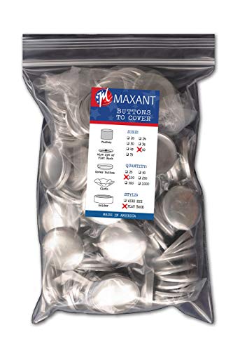 100 Buttons to Cover - Made in USA - Cover Buttons With Flat Backs Size 60 (1 1/2")