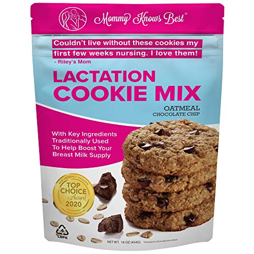 Book Cover Lactation Cookies Mix - Oatmeal Chocolate Chip Breastfeeding Cookie Supplement Support for Breast Milk Supply Increase - 16 ounces