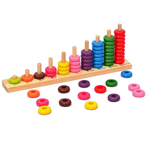 MoTrent Wooden Educational Counting Toys - Math Abacus Number Learning Toy for Kids for 3 Year Old and up