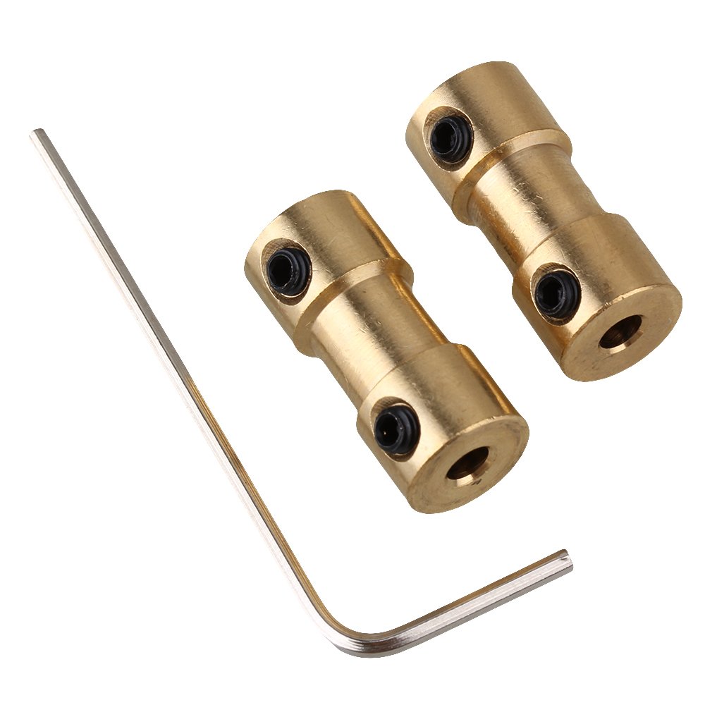 2pcs 3mm-3mm Golden Brass Shaft Coupling Coupler Motor Transmission Connector