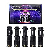 Goldenguy Mini LED Flashlights 5 Pack Zoomable Tactical Flashlights with High Lumens and 3 Modes for Emergency and Outdoor Around Home -Camping Accessories