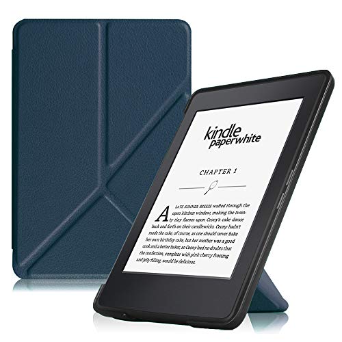 Fintie Origami Case for Kindle Paperwhite - Fits All Paperwhite Generations Prior to 2018 (Not Fit All-New Paperwhite 10th Gen), Navy