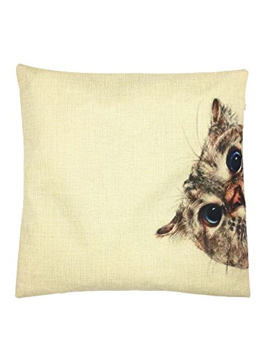 Book Cover YOUR SMILE Cat Cotton Linen Square Decorative Throw Pillow Case Cushion Cover 18x18 Inch(45CM45CM) (Color#0)