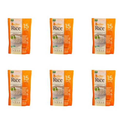 Better Than Rice - Certified USDA Organic, Vegan, Gluten-Free, Non-GMO, Konjac, ZERO Net Carbs, Paleo, Keto and Diabetic Friendly, Shirataki, Fully Cooked, Low Calorie, 14 Ounces (6 Pack)