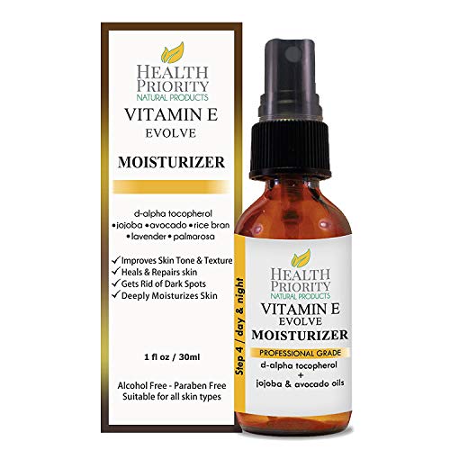 Natural Vitamin E Moisturizer Cream For Face. Use after facial wash to nourish sensitive areas, for healing & for acne. Best non-greasy creams and moisturizers for dry to oily skin. Paraben free.