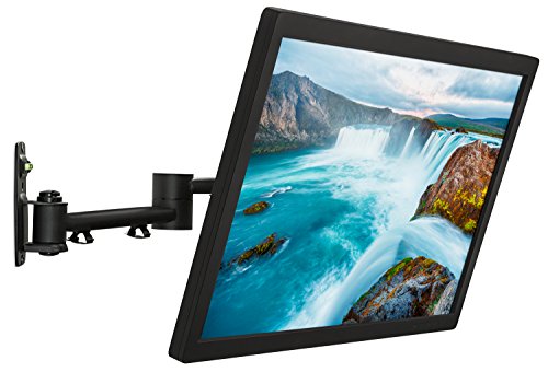 Mount-It! Full Motion TV Wall Mount Bracket for 13-42” Screens – 18" Articulating Arm, Quick Release Plate, Tilt Swivel Rotate, Anti-Theft Lock, Single Stud Install, Supports 44 lbs, VESA 75–200