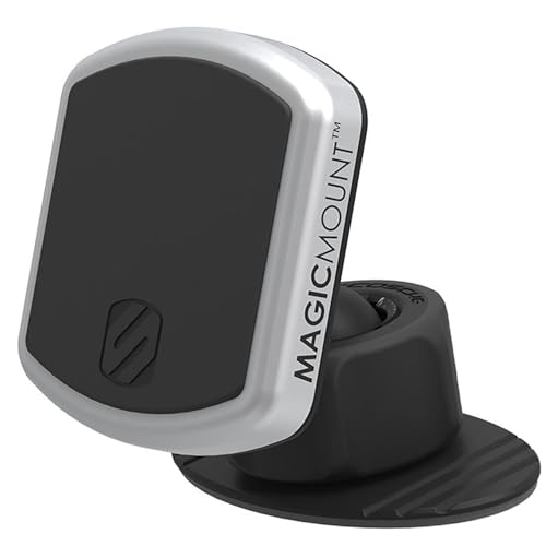 Scosche MPDB MagicMount Pro Magnetic Cell Phone Car Mount with Strong Magnets & 360° Adjustable Head, Adhesive Dashboard Cell Phone Holder Compatible with iPhone, Samsung, Android, Non-MagSafe Devices