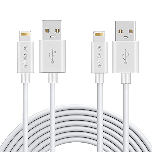 MaGeek iPhone Charger 10 ft, 2-Pack (10 feet) Apple MFi Certified Lightning to USB Cable Charge Cord for iPhone 14/13/12/11/Pro/SE/XS/XS Max/XR/X/8 Plus/7/6S Plus,iPad Pro Air (White)