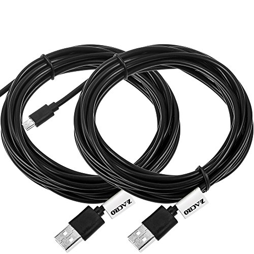 Zacro 2 Pcs 13ft PS4 Controller Charging Cable, Dual Shock 4 Charger, Compatible with Playstation 4, Xbox One & One X & PS4 Pro/ Slim(Not Able to Sync the PS4 Controller