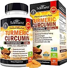 Turmeric Curcumin with BioPerine 1500mg - Natural Joint Support with 95% Standardized Curcuminoids & Black Pepper Extract for Ultra High Absorption & Potency - Non GMO - Gluten Free - 90 Capsules 90 Count (Pack of 1)
