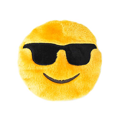ZippyPaws - Squeakie Emojiz Stuffed Plushie Dog Toy - Cool Dude