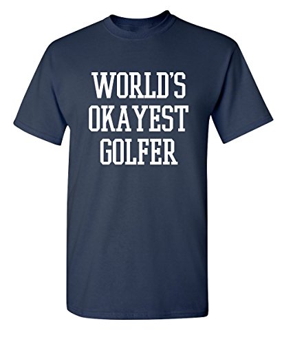 Book Cover Worlds Okayest Golfer Sports Golfing Golf Funny T Shirt XL Navy