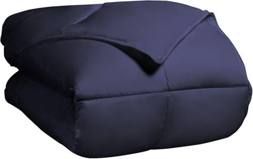 SUPERIOR Down Alternative Comforter - Bed Comforter, Medium-Fill Weight, All Season Comforter, Twin, Navy Blue