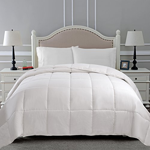 SUPERIOR Down Alternative Comforter - Bed Comforter, Medium-Fill Weight, All Season Comforter, Full/Queen, White