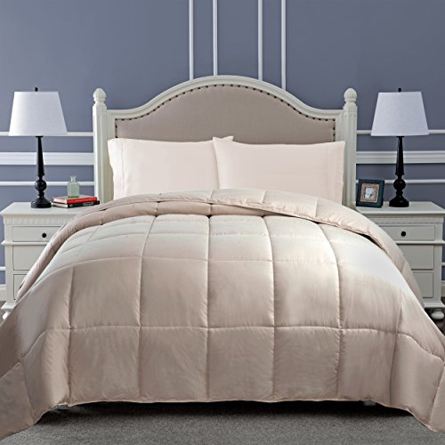 Book Cover SUPERIOR Down Alternative Comforter - Bed Comforter, Medium-Fill Weight, All Season Comforter, Twin, Ivory