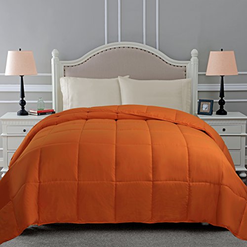 Book Cover SUPERIOR Down Alternative Comforter - Bed Comforter, Medium-Fill Weight, All Season Comforter, Twin, Dusty Orange