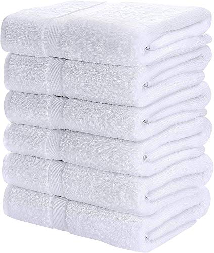 Book Cover Utopia Towels Small Cotton Towels,White, 22 x 44 Inches Towels for Pool, Spa, and Gym Lightweight and Highly Absorbent Quick Drying Towels, (Pack of 6)
