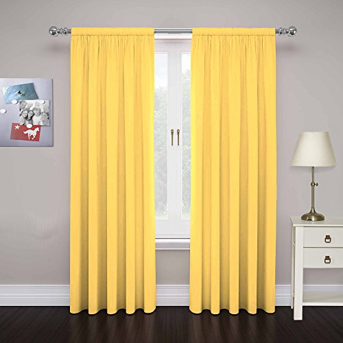 Book Cover PAIRS TO GO Cadenza Modern Decorative Rod Pocket Window Curtains for Living Room (2 Panels), 40 in x 84 in, Mimosa