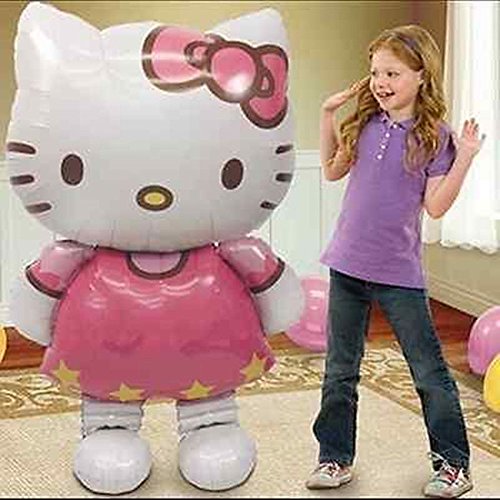 Pawliss Hello Kitty Airwalker Foil Mylar Helium Balloon Birthday Party Decoration Supplies, Large Size 33", 2 Pack