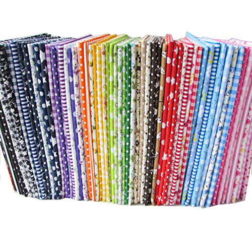 56pcs 9.8" x 9.8" (25cm x 25cm) No Repeat Design Printed Floral Cotton Fabric for Patchwork, Precut Fabric Square for DIY Sewing,Quilting Squares Bundles