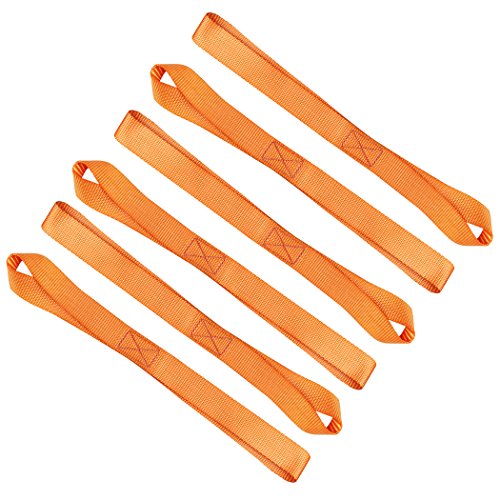 Cartman 6 Pack 1"x18" Soft Loop Motorcycle Tie Down Straps 3600lbs Load Capacity Tie-Down Loops for Secure Trailering of Bikes, ATV, Lawn Equipment, Orange