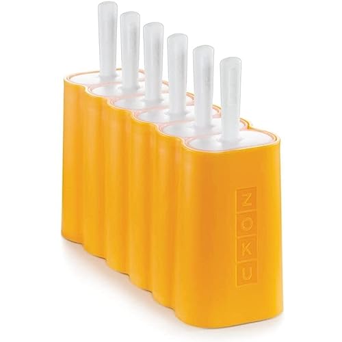 ZOKU Mod Pops, 6 Classic Popsicle Molds in One Compact Tray With Sticks and Drip Guards, Easy-Release, BPA-free