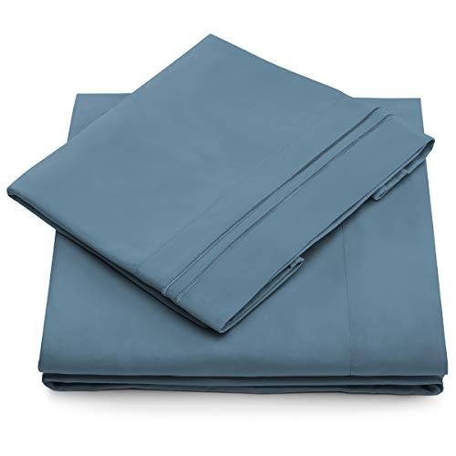 Cosy House Collection 1500 Series - Twin Size Bed Sheet Set - Deep Pocket - Silky Soft & Cool - Hypoallergenic - 3 Piece Bedset (Twin, Peacock Blue)
