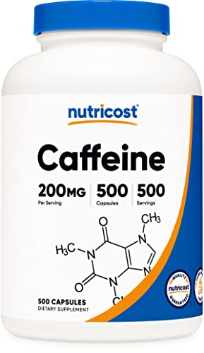 Book Cover Nutricost Caffeine Pills, 200mg Per Serving (500 Caps)